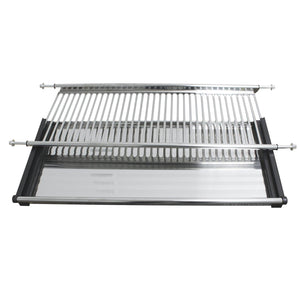 New gobrico stainless steel 2 tier dish drying rack for width 800mm cabinet plate bowl storage organizer holder
