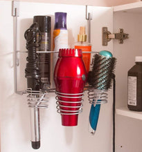 Load image into Gallery viewer, Purchase home intuition hair styling station organizer over the cabinet door silver