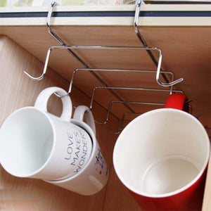 Amazon best happy trees cup storage rack with 10 hooks mug holder rack under cabinet