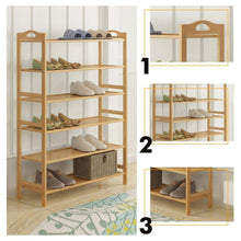 Load image into Gallery viewer, Amazon best gx xd simple multi layer bamboo shoe rack dust proof multifunction shoe tower shoe cabinet space saving easy to assemble shoe organizer unit entryway shelf organize your closet cabinet or entryway r