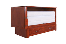 Load image into Gallery viewer, Selection emurphybed com daily delight charging station gel infused mattress solid wood murphy cabinet chest bed queen cherry