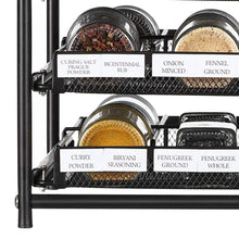 Load image into Gallery viewer, Results nex 3 tier standing spice rack kitchen countertop storage organizer adjustable shelf pull out spice rack slide out cabinet for spice jars glass empty cabinets holds 18 24 30 jars brown 30 jars