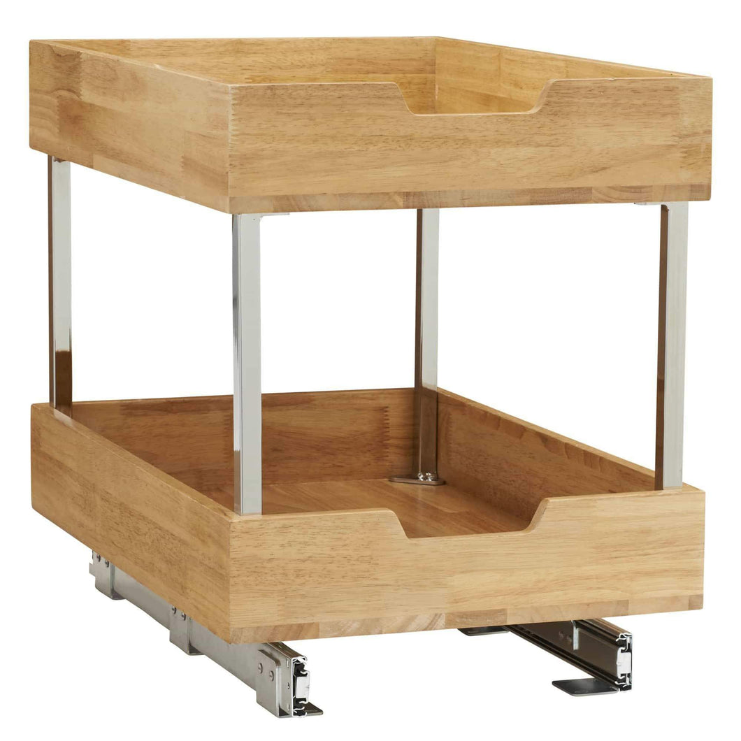 Top household essentials 24521 1 glidez bamboo 2 tier sliding cabinet organizer 14 5 wide wood