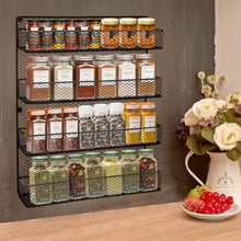 Load image into Gallery viewer, Best seller  bbbuy 4 tier spice rack organizer wall mounted country rustic chicken holder large cabinet or wall mounted wire pantry storage rack great for storing spices household stuffs