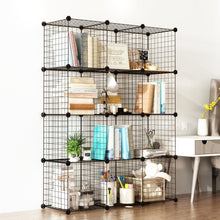 Load image into Gallery viewer, Buy tespo wire cube storage shelves book shelf metal bookcase shelving closet organization system diy modular grid cabinet 12 cubes
