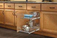 Load image into Gallery viewer, Top rev a shelf 5wb2 1522 cr 15 in w x 22 in d base cabinet pull out chrome 2 tier wire basket