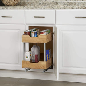 Storage household essentials 24221 1 glidez 2 tier sliding cabinet organizer 11 5 wide wood
