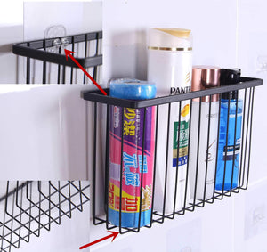 Products over the cabinet door organizer holder einfagood over the cabinet basket with adhesive pads and 2 adhesive hooks black coat 2 pack 1 door basket