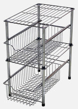 Load image into Gallery viewer, Online shopping decobros stackable under sink cabinet sliding basket organizer drawer chrome