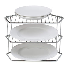 Load image into Gallery viewer, Shop here kitchen details geode corner cabinet helper shelf space saver more shelving works for plates bowls dishes mugs glasses chrome