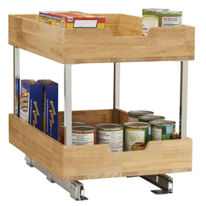 Best household essentials 24521 1 glidez bamboo 2 tier sliding cabinet organizer 14 5 wide wood