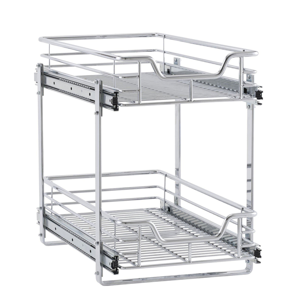 Storage household essentials c21221 1 glidez 2 tier sliding cabinet organizer 11 5 wide chrome
