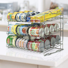 Load image into Gallery viewer, Related sorbus can organizer rack 3 tier stackable can tracker pantry cabinet organizer holds up to 36 cans great storage for canned foods drinks and more in kitchen cupboard pantry