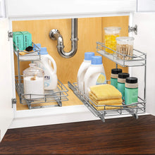 Load image into Gallery viewer, Cheap lynk professional professional sink cabinet organizer with pull out out two tier sliding shelf 11 5w x 21d x 14h inch chrome