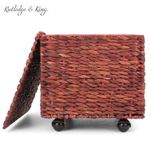 Load image into Gallery viewer, Best seller  seagrass rolling file cabinet home filing cabinet hanging file organizer home and office wicker file cabinet water hyacinth storage basket for file storage russet brown