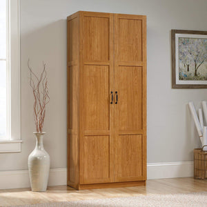 Great sauder 419188 storage cabinet l 29 61 x w 16 10 x h 71 10 highland oak finish