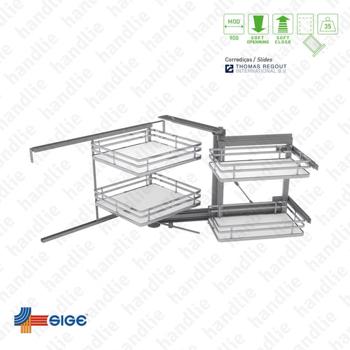 EC.350.IP - Corner cabinet with 4 baskets