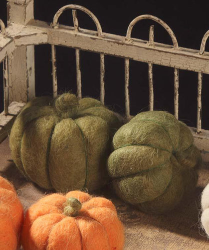 Green Wool Pumpkins