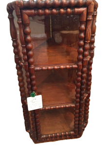 Estate Collection Corner Cabinet - Antique Hanging Spool Framed