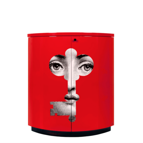 Fornasetti Corner cabinet Chiavi red