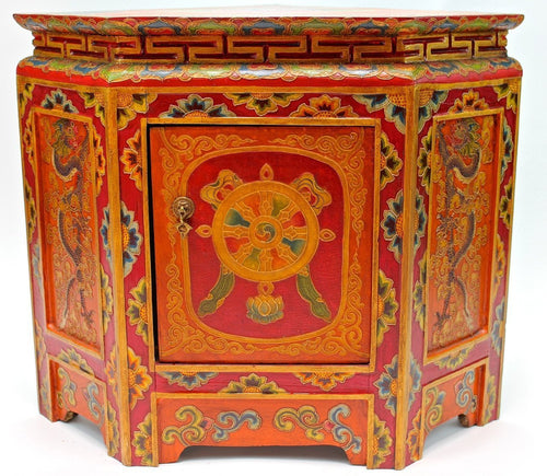 Dharma Wheel Corner Cabinet
