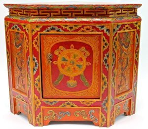 Dharma Wheel Corner Cabinet